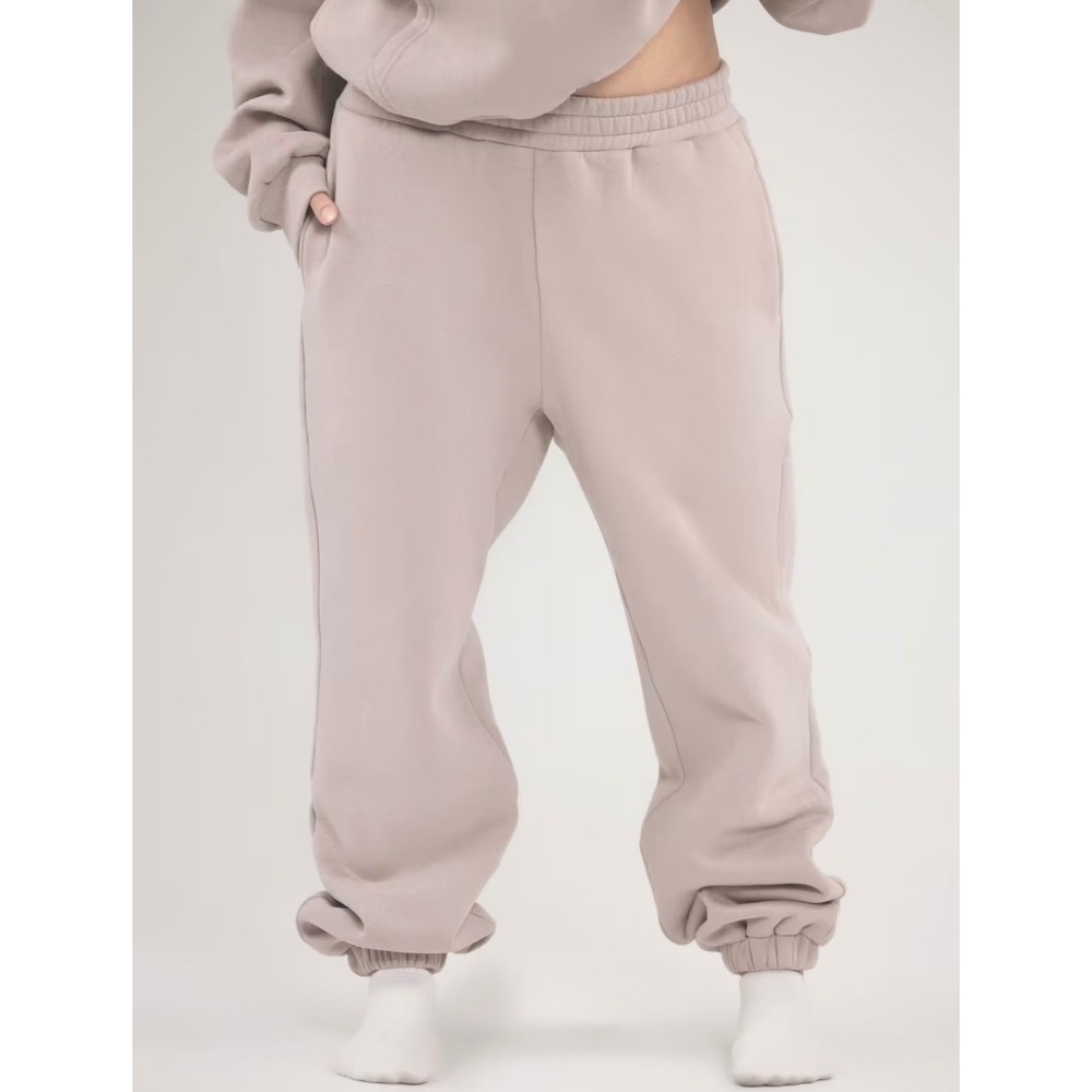Comfrt Cloud Sweatpants Taupe Fleece Lined Joggers Womens Size S Cozycore Lounge - Picture 2 of 7